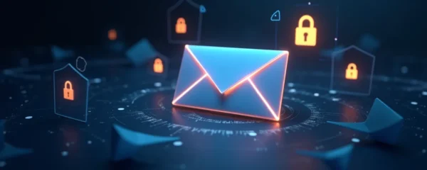 Illustration symbolique de l'envoi sécurisé d'un recommandé électronique