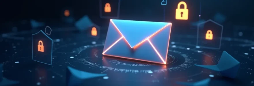 Illustration symbolique de l'envoi sécurisé d'un recommandé électronique